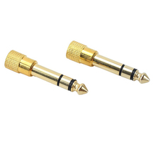 2x adaptador de fone de ouvido tom ouro 3.5mm soquete para 6.35mm jack plug conversor de áudio 8899 2024 - compre barato