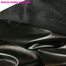 Good 69*50cm Black Synthetic Leather With Velvet 4 Sides Stretch PU Leather Warm Soft Faux Leather Fabric Sewing Diy Pants 2024 - buy cheap