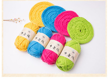 Carga doméstica colorida 100g, tapete de malha de algodão tricotada à mão, grosso, cesta de malha 2024 - compre barato