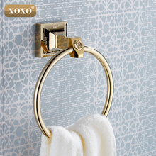 XOXOCarving Золотое Латунное настенное кольцо для полотенец уникальный дизайн Стойка для банных полотенец для ванной комнаты 17080 г 2024 - купить недорого