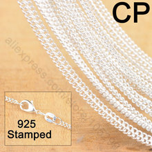 Factory Price Nice 20Pcs 18" 925 Sterling Silver  Jewelry Flat Curb Necklace Chains With Lobster Clasps For Pendant Gift 2024 - buy cheap