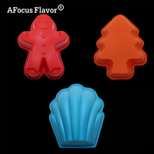 1pç molde de silicone para muffin e bolo, forma decorativa de bolo, boneco de algodão, árvore de natal, sabão, bolos, pudim, fondant, cozinha, estêncil de cozimento 2024 - compre barato