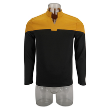 Cosplay 2019 estrela picard startfleet uniforme trek nova engenharia ouro topo camisas st traje festa de halloween prop 2024 - compre barato