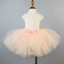 Girls Peach Fluffy Tutu Skirt  Baby Birthday Party Skirt Kids Dance Ballet Pettiskirt Kids Solid Color Halloween Costume 2024 - buy cheap