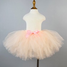 Saia tutu fofinha de pêssego, para bebês, festa de aniversário, roupa de balé para dança infantil, cor sólida, fantasia de halloween 2024 - compre barato