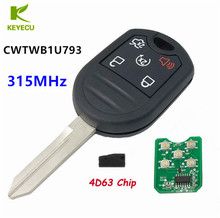 KEYECU-mando a distancia de repuesto para Ford Mustang, transmisor de 5 botones, 315MHz, con Chip 4D63, para explor Edge, CWTWB1U793 2024 - compra barato