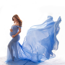 New Maternity Photography Prop Pregnancy Cloth Cotton Chiffon Maternity Off Shoulder Half Circle Gown Photo Shoot Pregnant Dress 2024 - buy cheap