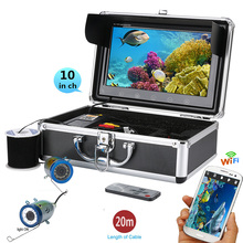 Gamwater-monitor de vídeo para pesca subaquática, 10 polegadas, hd, 720p, 20m, 30m, tvl, wifi, sem fio, ios, android app 2024 - compre barato