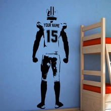 Custom Jersey Name and Number Wall Art Football Wall Decal Decor Vinyl Sticker Personalized American Football Player Decal A404 2024 - buy cheap
