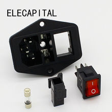 Клавишный Выключатель питания IEC 3 Pin 320 C14, переключатель розетки на входе, разъем 10A 250V 2024 - купить недорого