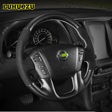 Funda de cuero para volante de Nissan Patrol, accesorio de costura a mano, Y62, Armada, 2013, 2014, 2015, 2016, 2017, 2018 2024 - compra barato