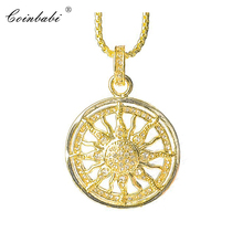 Link Chain Necklace Gold Color Sun Gift For Men Women, Europe Style 925 Sterling Silver Fashion Trendy Jewelry 2024 - buy cheap