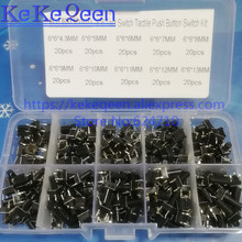 10 kinds 200pcs 6*6 Tact Switch Tactile Push Button Switch Kit, Height: 4.3MM~13MM DIP 4P micro switch 6x6 Key switch 6*6mm 2024 - buy cheap
