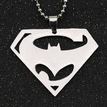 Batman V Superman Dawn of Justice Necklace Superhero Silver Color Polished Pendant DC Comics Justice League Jewelry Wholesale 2024 - buy cheap