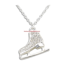 New Arrival  10pcs  silver  sport crystals Three-dimensional Ice Skates chain necklace 2024 - buy cheap