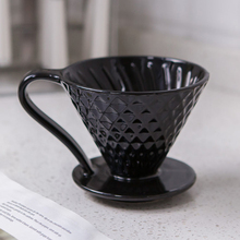 Filtros de café de cerámica, taza de filtro de goteo de café con forma de diamante, permanente, vierte sobre la cafetera con soporte separado 2024 - compra barato