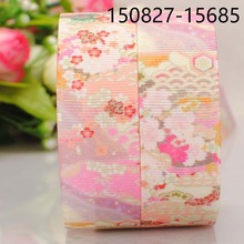 50 yards 1 " 25 mm Chinese style flower pattern printed grosgrain tape ribbon DIY handmade free shipping 2024 - buy cheap