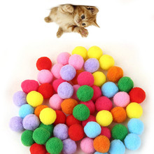 Bola de brinquedo colorida para gatos, bola macia de brinquedo interativo colorido para gatos e gatinhos, brinquedo com cores de doce com 10/50/100 peças 2024 - compre barato