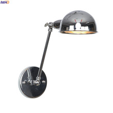 IWHD-Lámpara de pared Retro Industrial para Loft, accesorio para Baño, Dormitorio, lado, brazo Vintage, aplique LED, luminaria de Murale 2024 - compra barato