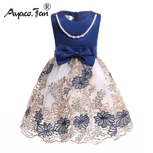 Children's Dresses 2019 Summer Baby Kids Mesh Embroidery Bow Sleeveless Girl Clothing Party Dress for Girls Vestidos Infantis 2024 - buy cheap