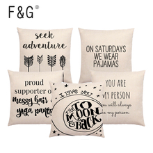 Black and White Style Words Cushion Cover Bold Confident Warm Words Printed Home Decoration Car Sofa Pillowcase 2024 - buy cheap