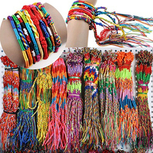 Pulseras de hebras trenzadas Multicolor, cuerdas de Amistad hechas a mano, regalo, 20 Uds. 2024 - compra barato