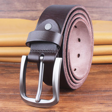 Cinturón de piel auténtica estilo punk para hombre, Cinturón trenzado de alta calidad, piel natural, color marrón 2024 - compra barato