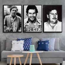 Pablo escobar personagem lenda retro vintage poster e cópias pintura da parede arte da lona fotos para sala de estar decoração casa 2024 - compre barato