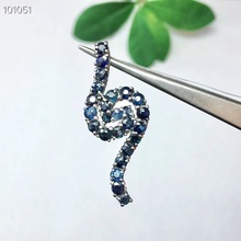 Sapphire pendant Free shipping Natural and Real sapphire 925 sterling silver pendant 2024 - buy cheap