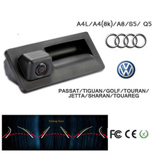 Câmera de ré com trilhos dinâmicos ccd para carros., ângulo amplo para audi/vw/passat/tiguan/golf/touran/jetta/sharan/touareg. 2024 - compre barato