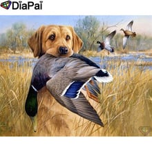 Diafai 5d pintura diamante 100% completa quadrada/redonda, perfuração "animal cachorro ganso" bordado com miçangas, decoração 3d a21481 2024 - compre barato