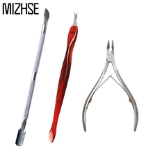 MIZHSE Cuticle Nail Clipper+Nipper Set Nail Scissor Stainless Steel Cuticle Pusher Dead Skin Fork Trimmer Nail Polish Tools 2024 - buy cheap