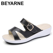 BEYARNE  Summer women flat sandals Shoes black white beach slippers round toe comfortable sandals flip flops female shoes 2024 - buy cheap