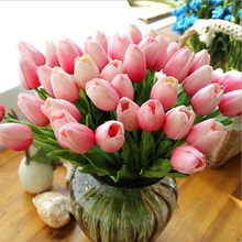 30Pcs/Lot PU Tulip Artificial Flowers Bouquet Decorative Silk Flowers Wedding Indoor Holiday Decoration Latex Fake Flower 2024 - buy cheap