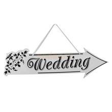 Placa de placa de casamento impressa em pvc magideal, seta e seta em direção para decoração de recepção de casamento 2024 - compre barato