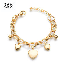 Pulseras de cadena de oro de alta calidad, amuleto de corazón, colgante de moda, brazaletes multicapa, regalo de cumpleaños y boda, envío directo 2024 - compra barato