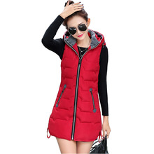 2018 Autumn winter cotton vest jacket womens Thicken Hooded tops Plus size Slim students parkas female Waistcoat Outerwear N221 2024 - buy cheap
