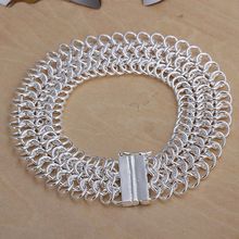 wholesale silver plated bracelet,925 fashion Silver jewelry charm bracelet round link chain Bracelet for women/men SB005 2024 - buy cheap