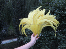 Pluma de cola de gallo amarillo puro de 30-35cm /12-14 pulgadas, plumas de cola, plumas de gallo, 10 Uds. 2024 - compra barato