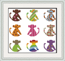 Changeable monkey cross stitch kit  14ct 11ct print canvas hand sew cross-stitching embroidery DIY handmade needlework 2024 - buy cheap