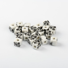 7 #40pcs formato quadrado conta de porcelana flor para fazer jóias promoção para fazer brincos contas de cerâmica de qualidade # a111b 2024 - compre barato