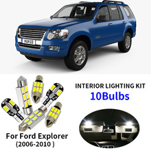 10Pcs Car Accessories Bulbs LED Light Interior Package Kit For 2006-2010 Ford Explorer Dome License Plate light 2024 - buy cheap