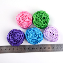 New 10Pieces/Bag Mix Color 5cm Ribbon Rose Flower Silk Satin Flowers Handmade DIY Wedding Bouquet Flower Hair Cloth Accessories 2024 - buy cheap