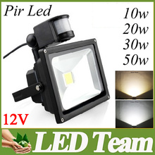 LED Floodlight 10W 20W 30W 50W PIR Motion Sensor Home Garden Security LED Flood Light Outdoor Lamp AC/DC 12V Outdoor Light CE UL 2024 - buy cheap