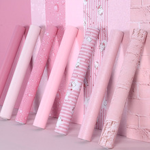 Rolo de parede auto-adesivo quarto menina à prova dwaterproof água quente rosa papel de parede dormitório adesivos decorativos móveis do armário de mesa 2024 - compre barato