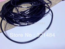 Free Shipping 100pcs 2mm 18'' Leather Cord Necklace, Leather Jewelry Cord with Clasp Chain For Pendants LC-004 2024 - buy cheap