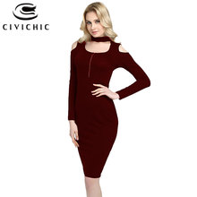 CIVI CHIC nuevo Sexy vestido de verano Vestido de manga completa noche Club desgaste elegante Fiesta Vestidos Mujer frío hombro ahuecado Zomer Jurk DRS48 2024 - compra barato