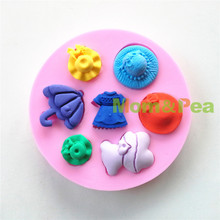 Mamãe & ervilha 0629 frete grátis molde guarda-chuva & chapéu molde de silicone decoração de bolo fondant forma 3d 2024 - compre barato