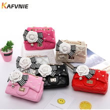 Kafvnie fashion bolsa de princesa floral feminina, para crianças celulares pu pérola corrente saco de aba infantil bolsa de festa 2018 2024 - compre barato