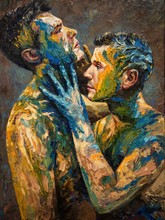 TOP art hand painted oil painting--nude male man men oil painting art -MEN MAN GAY art work --36 inch --GOOD ART 2024 - buy cheap